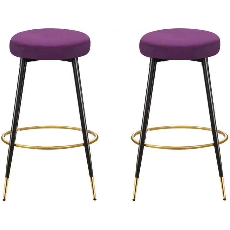 Mercer41 Counter Bar Stools Velvet Upholstered Wayfair